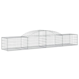 Gabionen mit Hochbogen 17 Stk. 300x50x40/60 cm Verzinktes Eisen