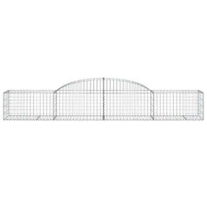 Gabionen mit Hochbogen 17 Stk. 300x50x40/60 cm Verzinktes Eisen