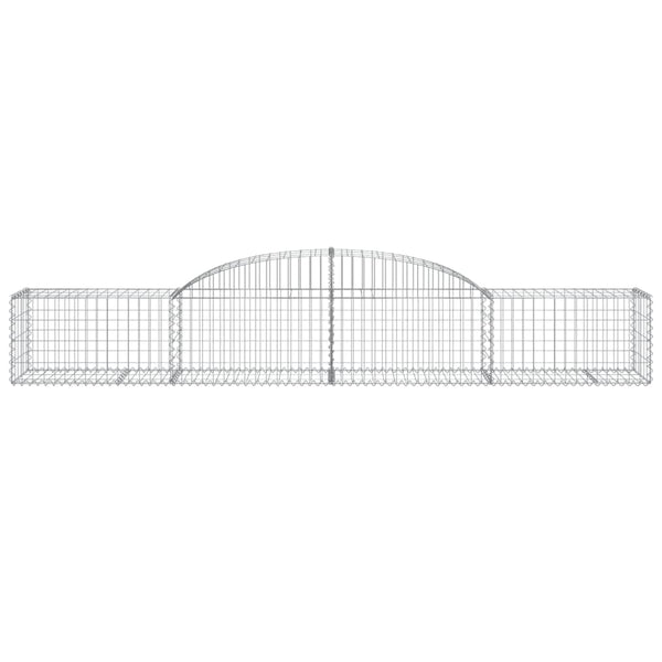 Gabionen mit Hochbogen 17 Stk. 300x50x40/60 cm Verzinktes Eisen
