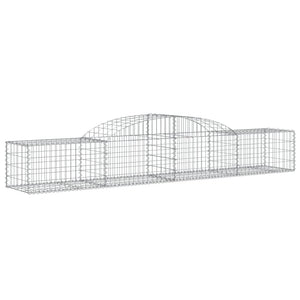 Gabionen mit Hochbogen 25 Stk. 300x50x40/60 cm Verzinktes Eisen
