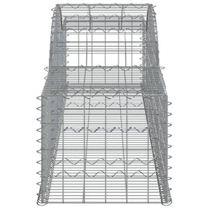 Gabionen mit Hochbogen 25 Stk. 300x50x40/60 cm Verzinktes Eisen