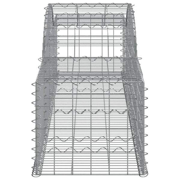Gabionen mit Hochbogen 25 Stk. 300x50x40/60 cm Verzinktes Eisen