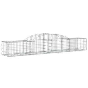 Gabionen mit Hochbogen 30 Stk. 300x50x40/60 cm Verzinktes Eisen