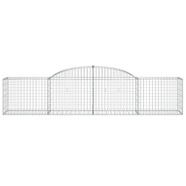Gabionen mit Hochbogen 7 Stk. 300x50x60/80 cm Verzinktes Eisen