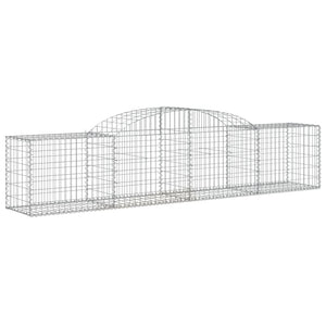 Gabionen mit Hochbogen 10 Stk. 300x50x60/80 cm Verzinktes Eisen