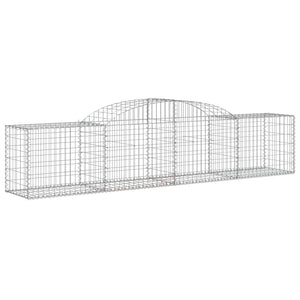 Gabionen mit Hochbogen 11 Stk. 300x50x60/80 cm Verzinktes Eisen