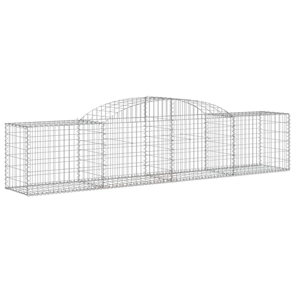 Gabionen mit Hochbogen 11 Stk. 300x50x60/80 cm Verzinktes Eisen