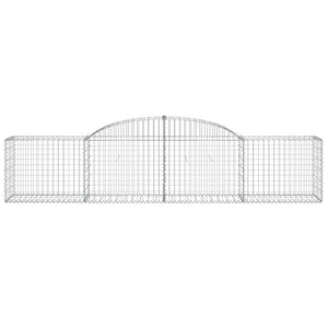 Gabionen mit Hochbogen 11 Stk. 300x50x60/80 cm Verzinktes Eisen