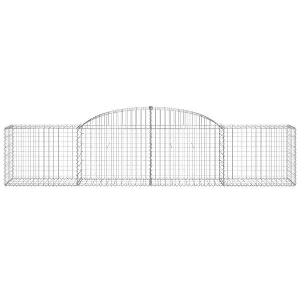Gabionen mit Hochbogen 11 Stk. 300x50x60/80 cm Verzinktes Eisen