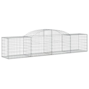 Gabionen mit Hochbogen 12 Stk. 300x50x60/80 cm Verzinktes Eisen