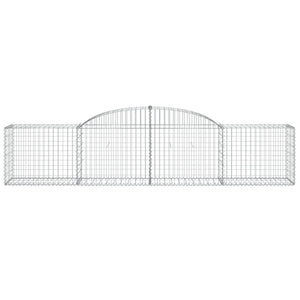 Gabionen mit Hochbogen 12 Stk. 300x50x60/80 cm Verzinktes Eisen