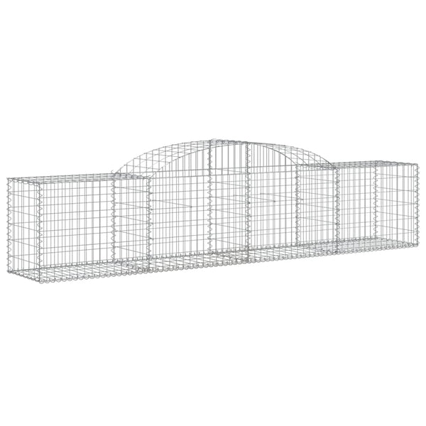 Gabionen mit Hochbogen 13 Stk. 300x50x60/80 cm Verzinktes Eisen