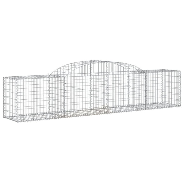 Gabionen mit Hochbogen 15 Stk. 300x50x60/80 cm Verzinktes Eisen