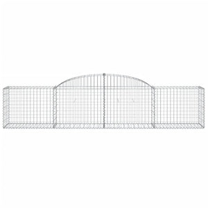 Gabionen mit Hochbogen 15 Stk. 300x50x60/80 cm Verzinktes Eisen