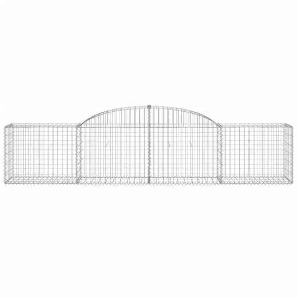 Gabionen mit Hochbogen 15 Stk. 300x50x60/80 cm Verzinktes Eisen