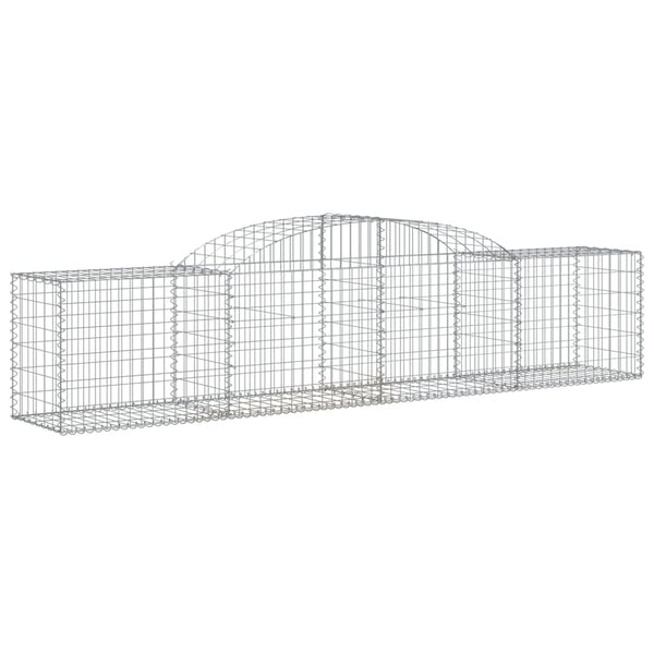 Gabionen mit Hochbogen 25 Stk. 300x50x60/80 cm Verzinktes Eisen