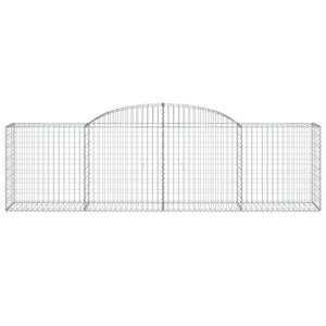 Gabionen mit Hochbogen 2 Stk. 300x50x80/100 cm Verzinktes Eisen