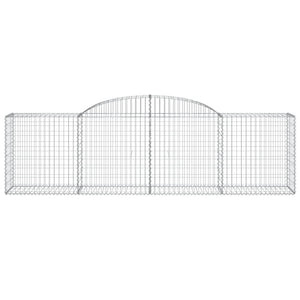 Gabionen mit Hochbogen 6 Stk. 300x50x80/100 cm Verzinktes Eisen