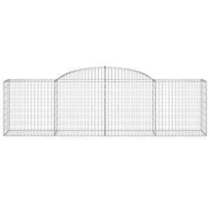 Gabionen mit Hochbogen 7 Stk. 300x50x80/100 cm Verzinktes Eisen