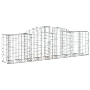 Gabionen mit Hochbogen 11 Stk. 300x50x80/100cm Verzinktes Eisen