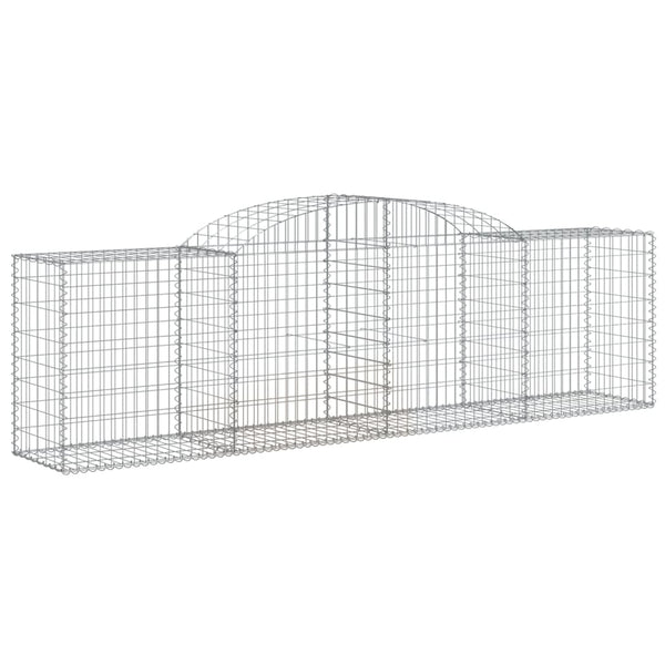Gabionen mit Hochbogen 11 Stk. 300x50x80/100cm Verzinktes Eisen