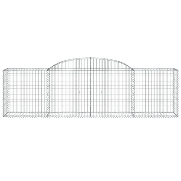 Gabionen mit Hochbogen 13 Stk. 300x50x80/100cm Verzinktes Eisen