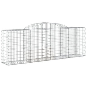 Gabionen mit Hochbogen 3 Stk. 300x50x100/120cm Verzinktes Eisen