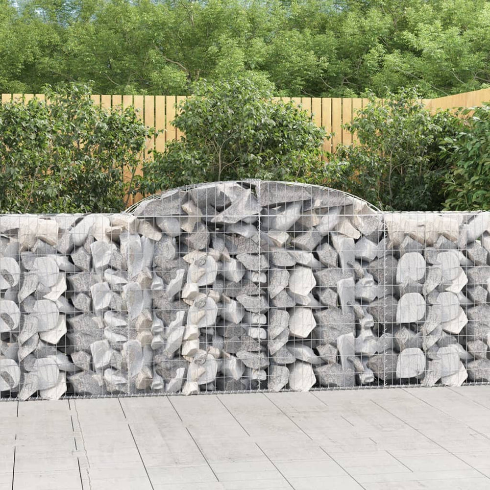 vidaXL Gabions avec arche 3 pcs 300x50x100/120 cm Fer galvanisé