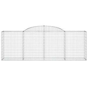 Gabionen mit Hochbogen 4 Stk. 300x50x100/120cm Verzinktes Eisen