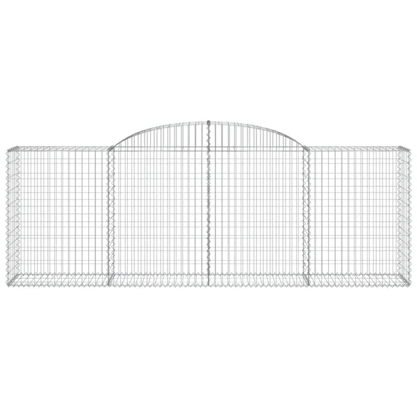Gabionen mit Hochbogen 4 Stk. 300x50x100/120cm Verzinktes Eisen