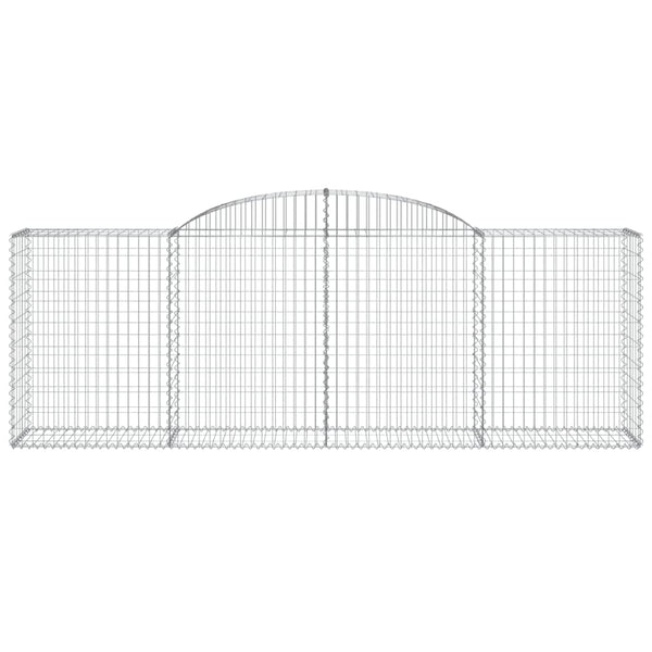 Gabionen mit Hochbogen 8 Stk. 300x50x100/120cm Verzinktes Eisen