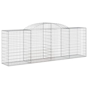Gabionen mit Hochbogen 10 Stk 300x50x100/120cm Verzinktes Eisen