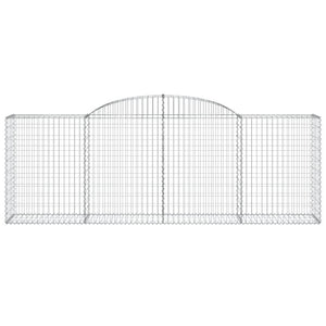 Gabionen mit Hochbogen 11 Stk 300x50x100/120cm Verzinktes Eisen