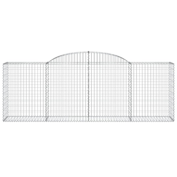 Gabionen mit Hochbogen 11 Stk 300x50x100/120cm Verzinktes Eisen