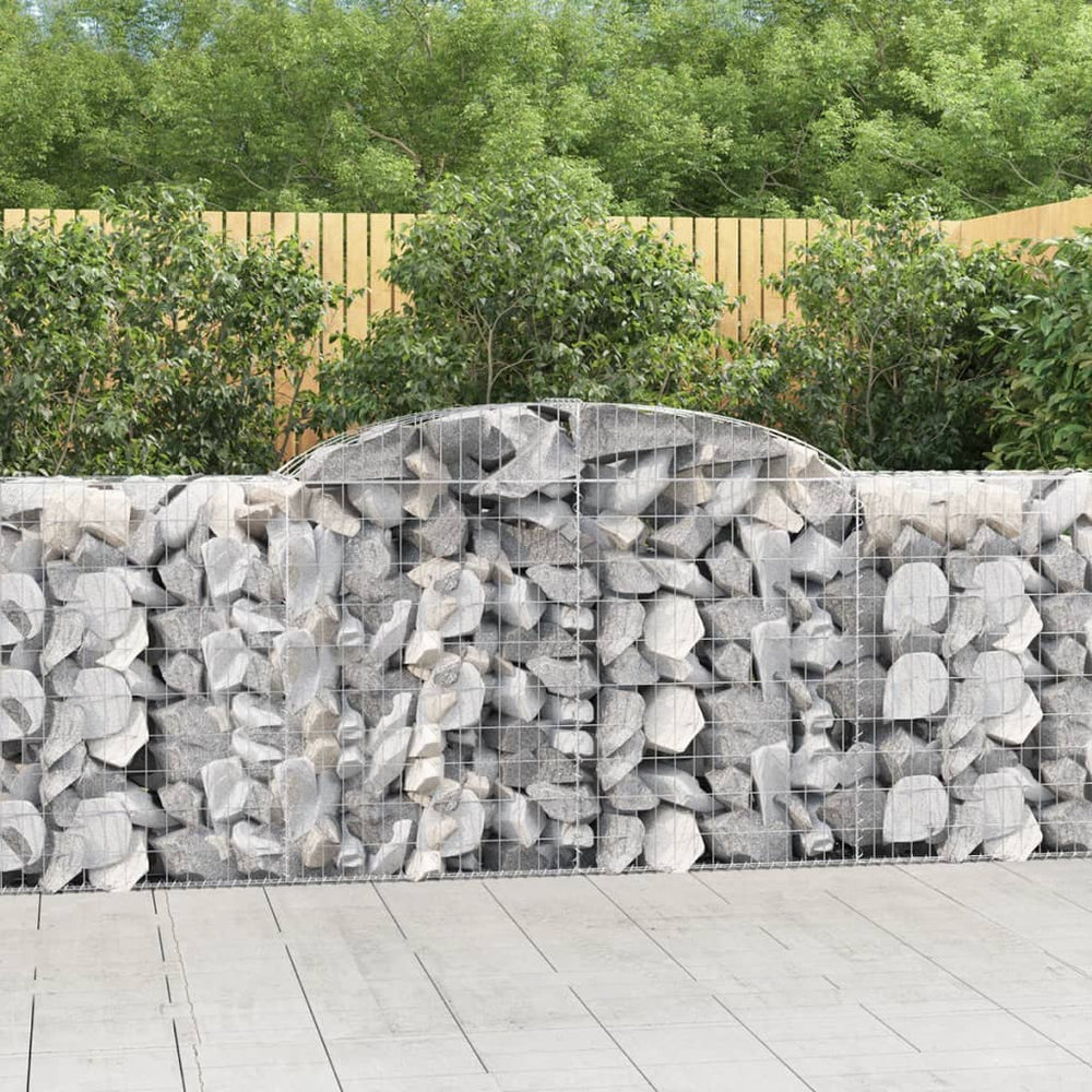 vidaXL Gabions avec arche haute 20 pcs 300x50x100/120cm Fer galvanisé