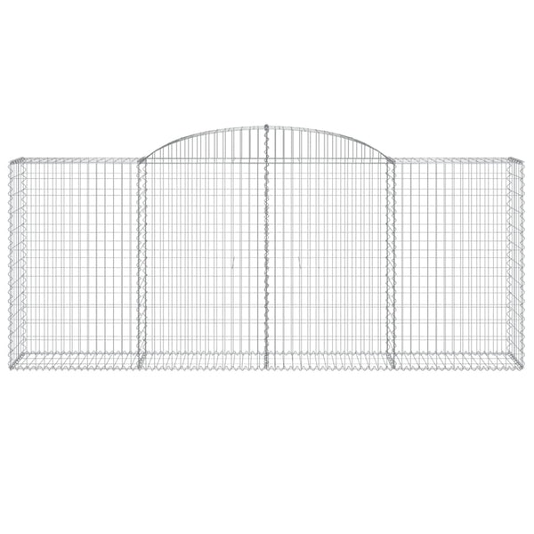 Gabionen mit Hochbogen 3 Stk. 300x50x120/140cm Verzinktes Eisen