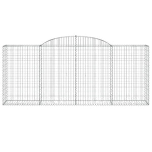 Gabionen mit Hochbogen 5 Stk. 300x50x120/140cm Verzinktes Eisen