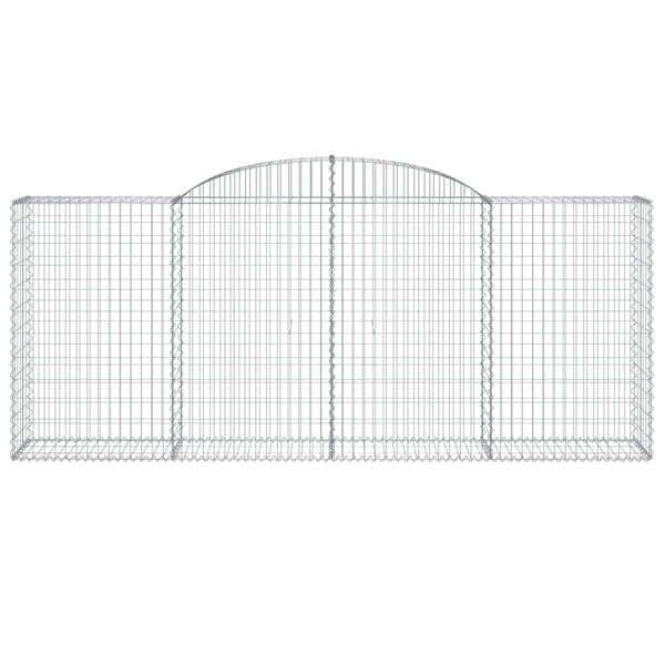 Gabionen mit Hochbogen 7 Stk. 300x50x120/140cm Verzinktes Eisen