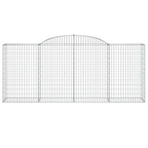 Gabionen mit Hochbogen 8 Stk. 300x50x120/140cm Verzinktes Eisen