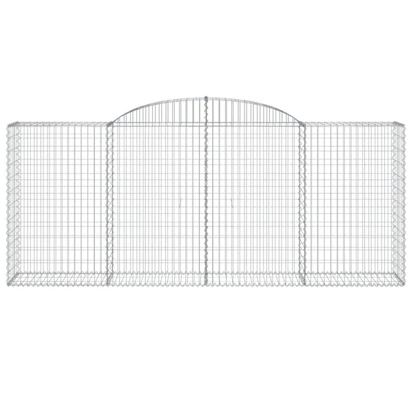 Gabionen mit Hochbogen 8 Stk. 300x50x120/140cm Verzinktes Eisen