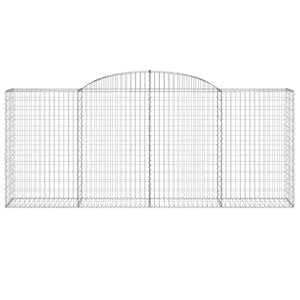 Gabionen mit Hochbogen 15 Stk 300x50x120/140cm Verzinktes Eisen