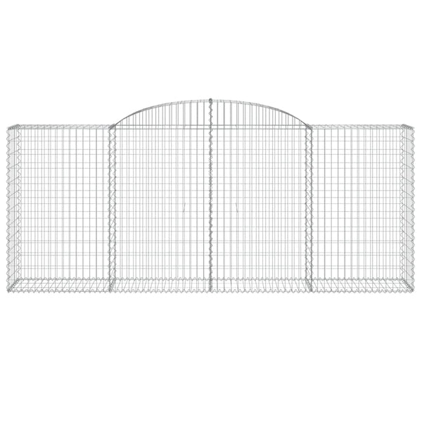 Gabionen mit Hochbogen 17 Stk 300x50x120/140cm Verzinktes Eisen