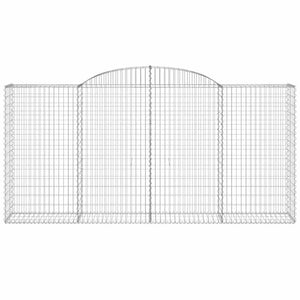 Gabionen mit Hochbogen 2 Stk. 300x50x140/160cm Verzinktes Eisen