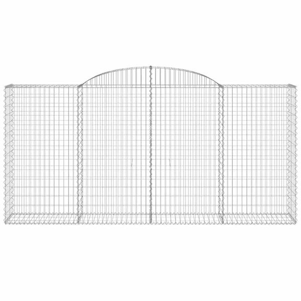 Gabionen mit Hochbogen 2 Stk. 300x50x140/160cm Verzinktes Eisen
