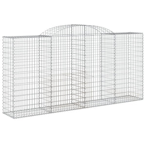 vidaXL Gabions avec arche 3 pèces 300x50x140/160cm Fer galvanisé