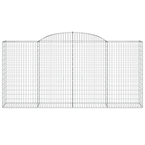 Gabionen mit Hochbogen 7 Stk. 300x50x140/160cm Verzinktes Eisen