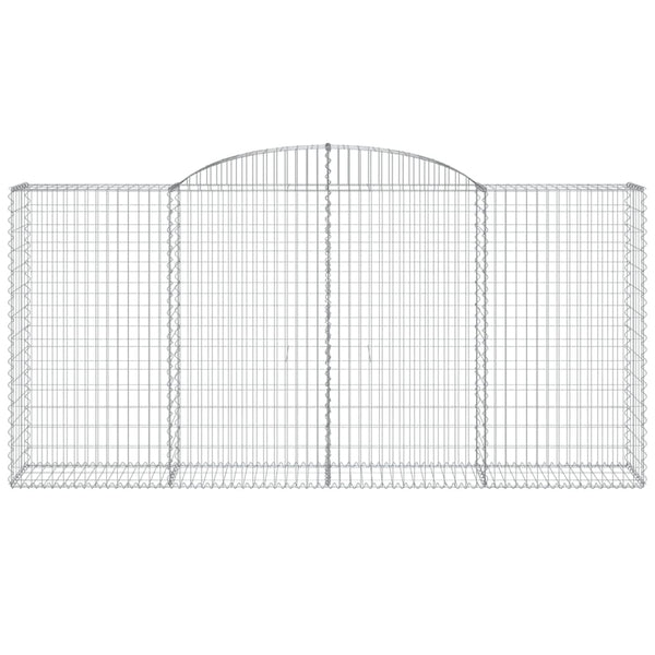 Gabionen mit Hochbogen 9 Stk. 300x50x140/160cm Verzinktes Eisen