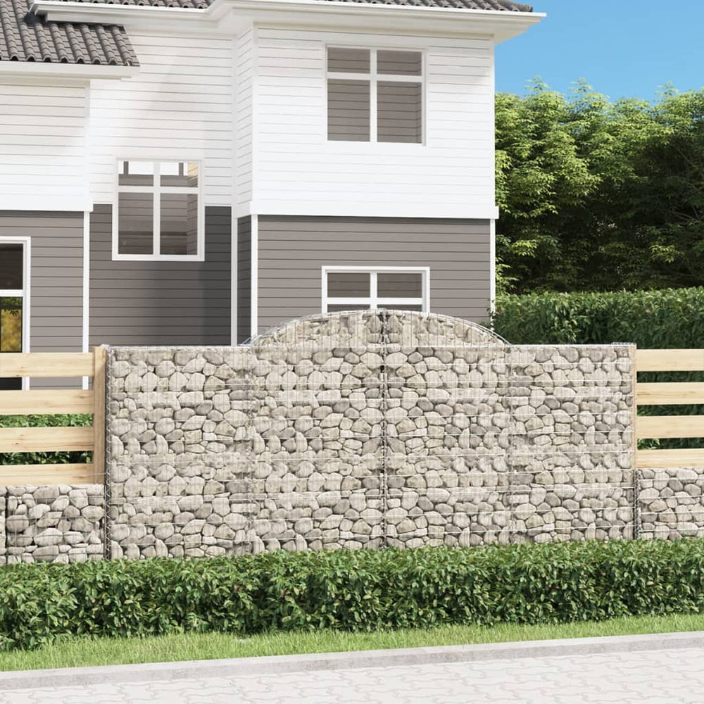 vidaXL Gabions avec arche haute 20 pcs 300x50x140/160cm Fer galvanisé