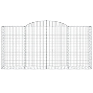 Gabionen mit Hochbogen 25 Stk 300x50x140/160cm Verzinktes Eisen