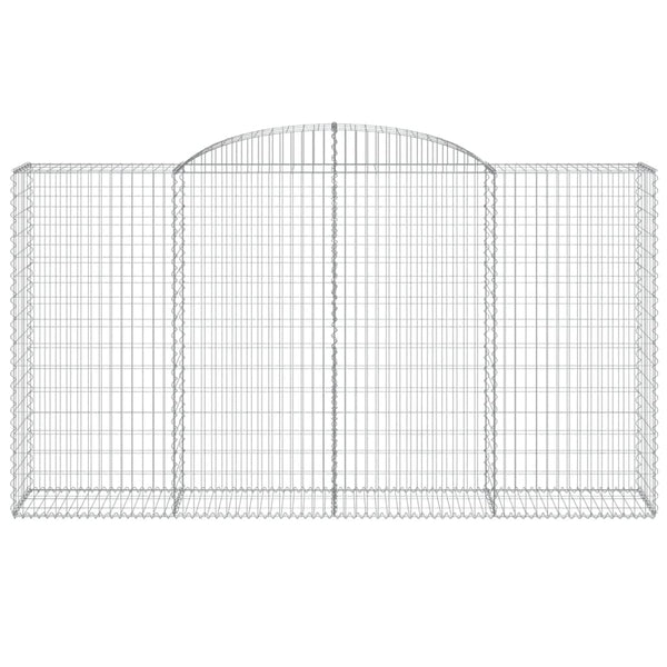 Gabionen mit Hochbogen 2 Stk. 300x50x160/180cm Verzinktes Eisen